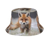 Cappello Pescatore da Sole Cute Fox Print Protezione UV Cappello Pescatore Portatile Bucket Hat per Trekking Spiaggia Piscina