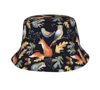 Cappello Pescatore Owl Fox Tree Hedgehog Animals Leggero Cappello Boonie Moda Bucket Hat per Spiaggia Uomo Piscina