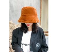 Cappello pescatore pile invernale donna tesa larga marrone morbido donna c123