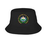 Cappello Pescatori Unisex in Poliestere con El Salvador Emblema Nazionale A Doppio Viso - Respirante E con Protezione UV