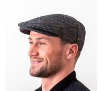 Cappello piatto in tweed irlandese dall'Irlanda Donegal Tweed grigio...