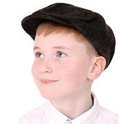 Cappello piatto per bambini - Confezione da 1 - Cappello nero con motivo a spina di pesce, accessorio per costume da ragazzo e ragazza per la scuola vittoriana Giornata mondiale del libro