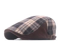 Cappello Piatto Retro A Righe A Scacchi Per Uomini Regolabile