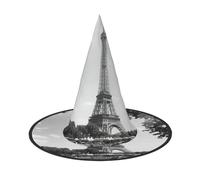 Cappello pieghevole a tesa larga per Halloween, con stampa Torre Eiffel, adatto per cosplay, feste in maschera e carnevale, 1 pezzo