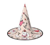 Cappello pieghevole con bassotto parigino e torre Eiffel per Halloween, a tesa larga, adatto per cosplay, feste in maschera e carnevale, 1 pezzo