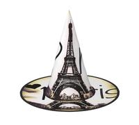Cappello pieghevole con stampa Torre Eiffel Love Paris per Halloween, tesa larga, adatto per cosplay, feste in maschera e carnevale, 1 pezzo