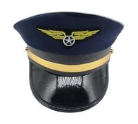 Cappello pilota della linea aerea, cappello aereo, capitano della compagnia aerea pilota blu navy per adulti | cappello per festa a tema compagnia aerea, costume aereo, cappello mari