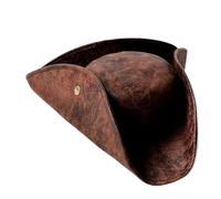 Cappello Pirata Cappello da pirata in finta pelle - Tricorno marrone imitazione stile vintage, for feste di Natale, cosplay, a tema, giochi ruolo