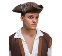 Cappello Pirata Deluxe Marrone In Suede Per Uomini E Donne