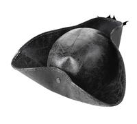Cappello Pirata Di Halloween - Cappello Tricorno In Pelle Imitazione | Costume Pieghevole Hatt Leggero Durevole Per Vestita Di Cosplay | Pirate Hatt, Performance Del Palcoscenico Di Halloween