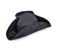 Cappello Pirata Distressed Nero Costume Accessorio Tricorn Jack Sparrow