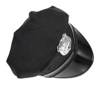 Cappello Polizia Nero in PU e Tessuto per Cosplay, Stagione di Halloween | Leggero e Comodo, Uso Prolungato, Stile Classico e Unico, per Uomini e Donne, Feste di Compleanno