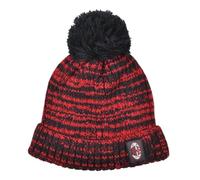Cappello Ponpon Baby con Logo Applicato in Gomma e Fodera in Morbido Cotone. Prodotto Ufficiale AC Milan