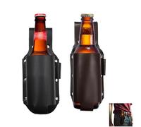 Cappello Porta Birra,2 Pezzi Fondina per Birra in Pelle PU,Portabottiglie da Cintura,Fondina Per Birra Portatile,Cintura da Birra per Barbecue,Grigliate,Campeggio,Viaggi,Feste all'aperto