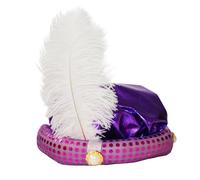 Cappello Principe , Cappello Costume Principe | Adulto Turbante Con Piuma E Perla Brillante Disegno Glitter Per Il Gioco Di Ruolo