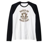 Cappello Raised On Idaho Dirt Cow Girl per mamme, ragazze, nonne Maglia con Maniche Raglan