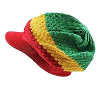 Cappello Rasta per Dreadlocks.Cappello Bob Marley con Rasta Stripe.(RH4) Dreadlock Accessori Mens Tams Beanie Cappelli stile giamaicano per uomini e donne., Rasta, L