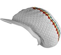 Cappello Rasta pour Dreadlocks.Cappello Bob Marley avec Rasta Striscia. (RH4) Bonnet Accessori Dreadlock Cappello Tams pour Homme. Cappelli Dans Le style giamaicano per Uomo e Donna. (Blanc)