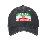 Cappello Rendi l'Iran di n Grande, Vecchio Cappello con Bandiera persiana dell'Iran, Leone e Sole, per Uomo e Donna, Nero