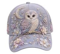 Cappello ricamato vintage divertente donna animale stampa cappello da