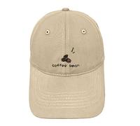 Cappello Ricamo Caffè Modello Lingua Baseball Cap Moda Tutti I Piccoli Cappelli Yoga per Uomo, cachi, Taglia unica