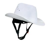 Cappello rigido a tesa con guscio ventilato in HDPE, interno regolabile, cinturino sottogola per equipaggi di costruzione, ranch e lavoro sul campo, casco western ventilato, guscio in HDPE
