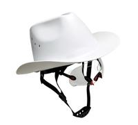 Cappello rigido a tesa con guscio ventilato in HDPE, interno regolabile, cinturino sottogola per equipaggi di costruzione, ranch e lavoro sul campo, casco western ventilato, guscio in HDPE