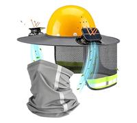 Cappello rigido con visiera parasole, leggera, scaldacollo, bandana, con ventilatore solare, cappello rigido, tesa , per esaminare paesaggistica, tetti, escursionismo, ciclismo, campeggio