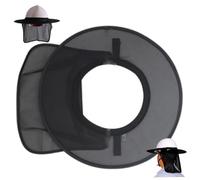 Cappello rigido parasole a tesa intera, traspirante, protezione UV senza testa, visiera rigida con scialle staccabile, protezione solare in rete per lavoro donna uomo all'aperto, non incluso