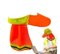 Cappello rigido - Protezione solare rigida | Visiera parasole in cantiere | Parasole in rete ad alta visibilità | Protezione solare per il collo, protezione solare traspirante e riflettente per lavoro