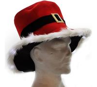 Cappello rosso di babbo natale con pelliccia bianca luci led puntale per albero