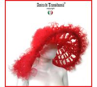Cappello Rosso Donna Elegante Casual Stravagante Matrimonio a Tesa Larga Glamour