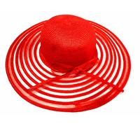 cappello rosso elegante cerimonia taglia unica paglia hat cocktail donna OK