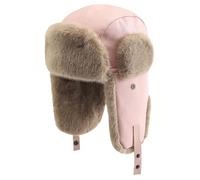 Cappello Russo per Uomo Donna Caldo Cappello da Cacciatore in Pelle Impermeabile paraorecchie in Pelliccia Moda Invernale per attività all'aperto Stile1