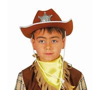 Fiesta Guirca- Cappello Sceriffo Bambino, Colore Marrone, 13559