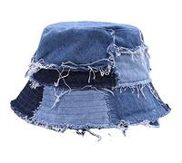 Cappello Secchio per Donne Uomini Summer Beach Travel Casual Jean Fisherman Cappuggono Sun Azzurro Cappello Denim Leggero Denim Cappello