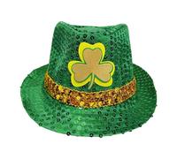 Cappello Shamrock | Eleganti Per Festival Irlandese | Cappello a Cilindro per San Patrizio con Trifoglio Dorato,Per Donne Uomini Bambini Ragazzi In Festival Festa Parata Danza Cosplay E Palco