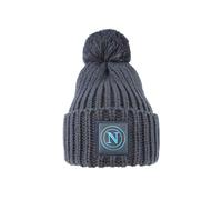 Cappello skipper tinta unita con pon pon fuxia con patch in pelle logo ssc napol