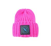 Cappello skipper tinta unita fuxia con patch in pelle logo ssc napoli