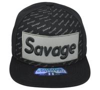 Cappello Snapback Flat Bill Costruito Per Adulti Uomini Nero Grigio Savage
