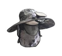 Cappello solare con ventilatore integrato | bordo largo e traspirante, con copertura per il viso e protezione per la nuca | cappello ventilato per la falciatura del giardino | Per le attività