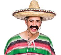 Cappello Sombrero Messicano Deluxe Per Adulti Messico Bandito Costume Nuovo