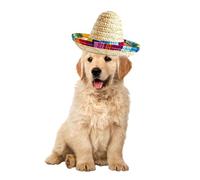 Cappello Sombrero per cani - Cappello di paglia messicano per animali domestici, progettato con tessuti naturali e paglia | Cappello per animali domestici per de Mayo Small Pets Cats Dog