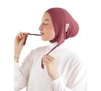 Cappello sotto Hijab Anti-Slip Jersey in fibra di bambù naturale traspirante e ipoallergenico per donna musulmana velata SH-7, lampone., Taglia unica
