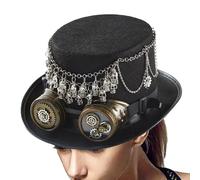 Cappello Steampunk da donna, cappello gotico con occhiali, cappello Steampunk con occhiali rimovibili, cappello vintage per Halloween per feste cosplay