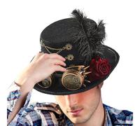 Cappello steampunk, occhiali classici e chiesa, in stile gotico, regolabile, in feltro, unisex, per teatro, circo, feste e cosplay