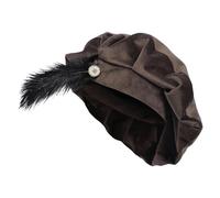 Cappello stile rinascimentale da uomo | per costume con piume 62 centimetri - copricapo medievale retrò stile rinascimentale | ideale per uomini e donne, ballo mascherato, festa, scena e