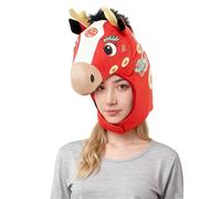 Cappello Testa di Cavallo Costume di Halloween Copricapo Peluche Anno del | Accessorio per Cosplay per Collezionisti Spettacoli Cinema Maschere Scolastiche Concerti Carnevale