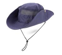 Cappello tipo Safari 100% cotone. Cappello Avventura Escursionismo Uomo Donna ala regolabile con fermagli, griglia di ventilazione e cordino di regolazione., blu, 60