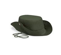 Cappello tipo Safari 100% cotone. Cappello Avventura Escursionismo Uomo Donna ala regolabile con fermagli, fori di ventilazione e cordino di regolazione., Verde, 60